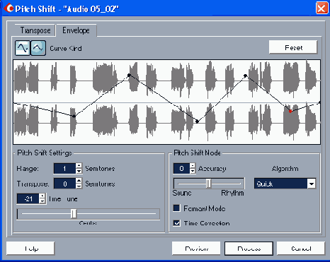 Pitch Shift  Envelope