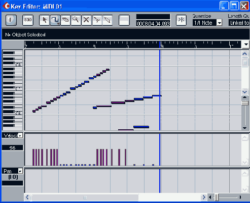   Key Editor   Velocity  Pan