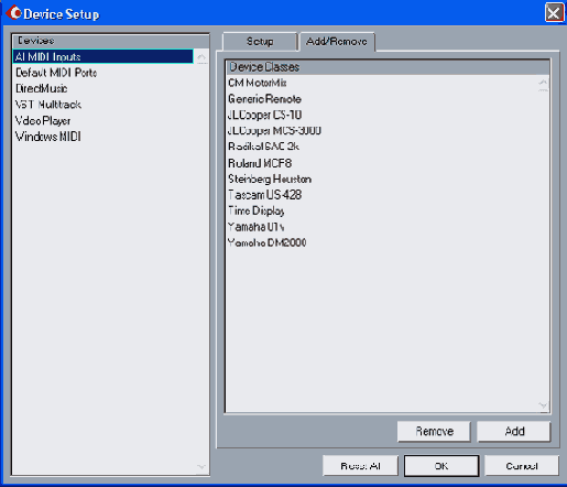   Device Setup  Add/Remove