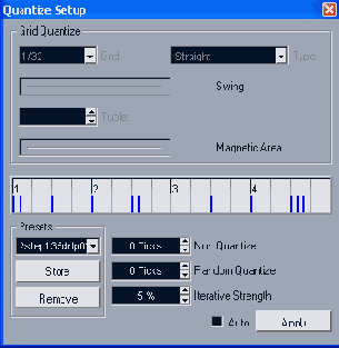   Groove Quantize   Quantize Setup