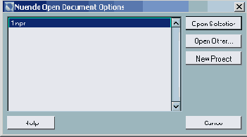  Nuendo Open Document Options